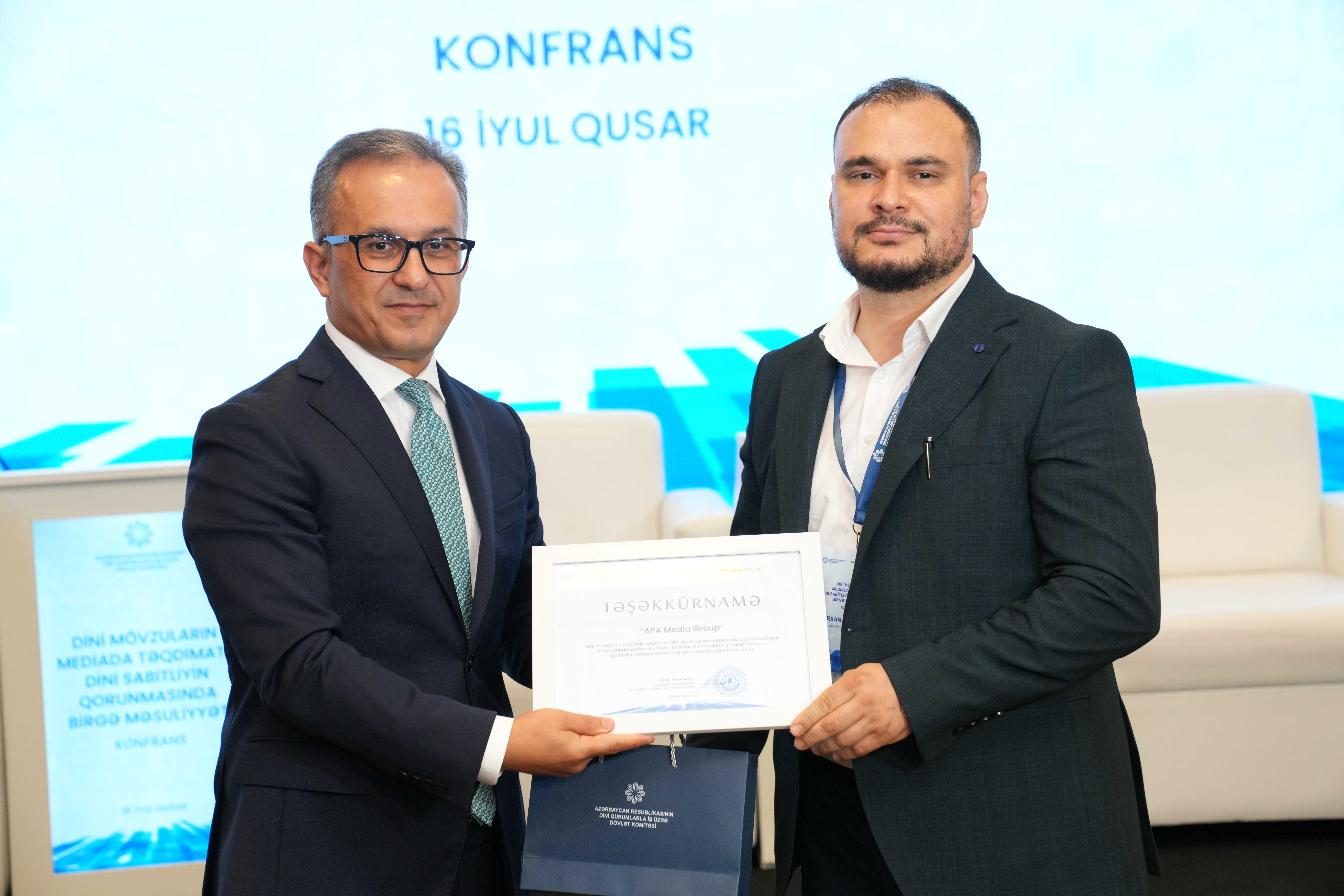 “Dini mövzuların mediada təqdimatı: dini sabitliyin qorunmasında birgə məsuliyyət” mövzusunda konfrans başa çatıb - Image 27