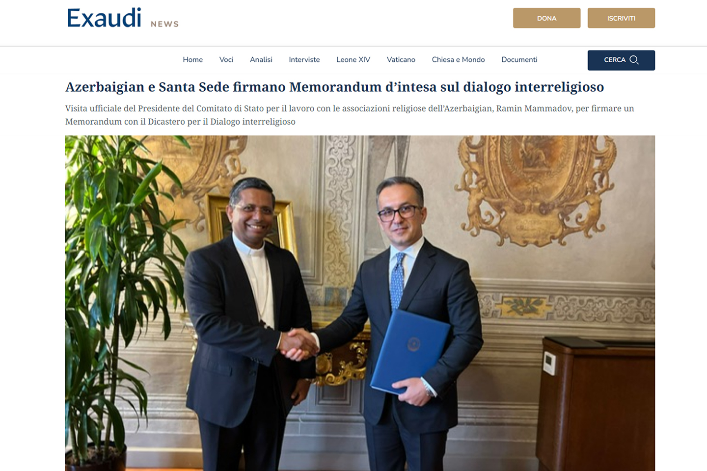 Azərbaycanla Vatikan arasında imzalanan Memorandum xarici mətbuatda geniş işıqlandırılıb - Image 7