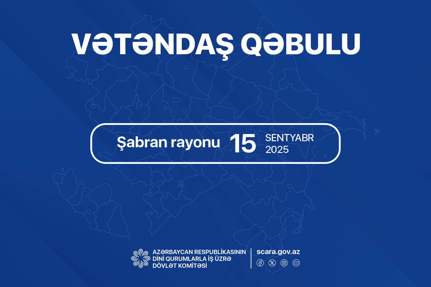 Dövlət Komitəsinin sədri Şabran rayonunda vətəndaşları qəbul edəcək
