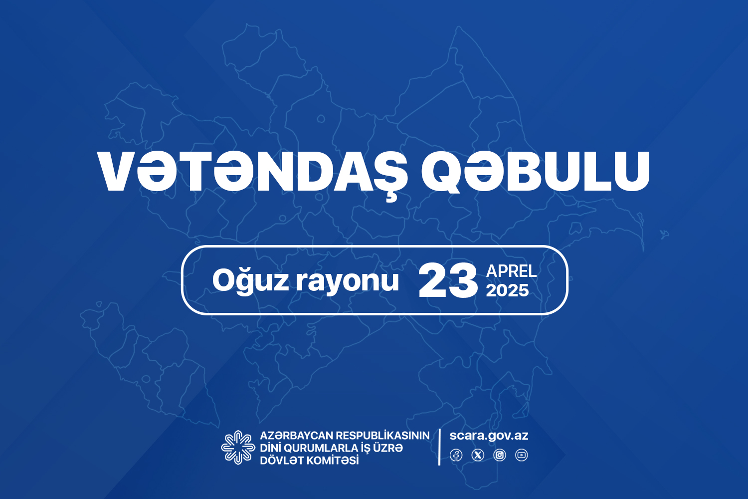Dövlət Komitəsinin sədri Oğuz rayonunda vətəndaşları qəbul edəcək