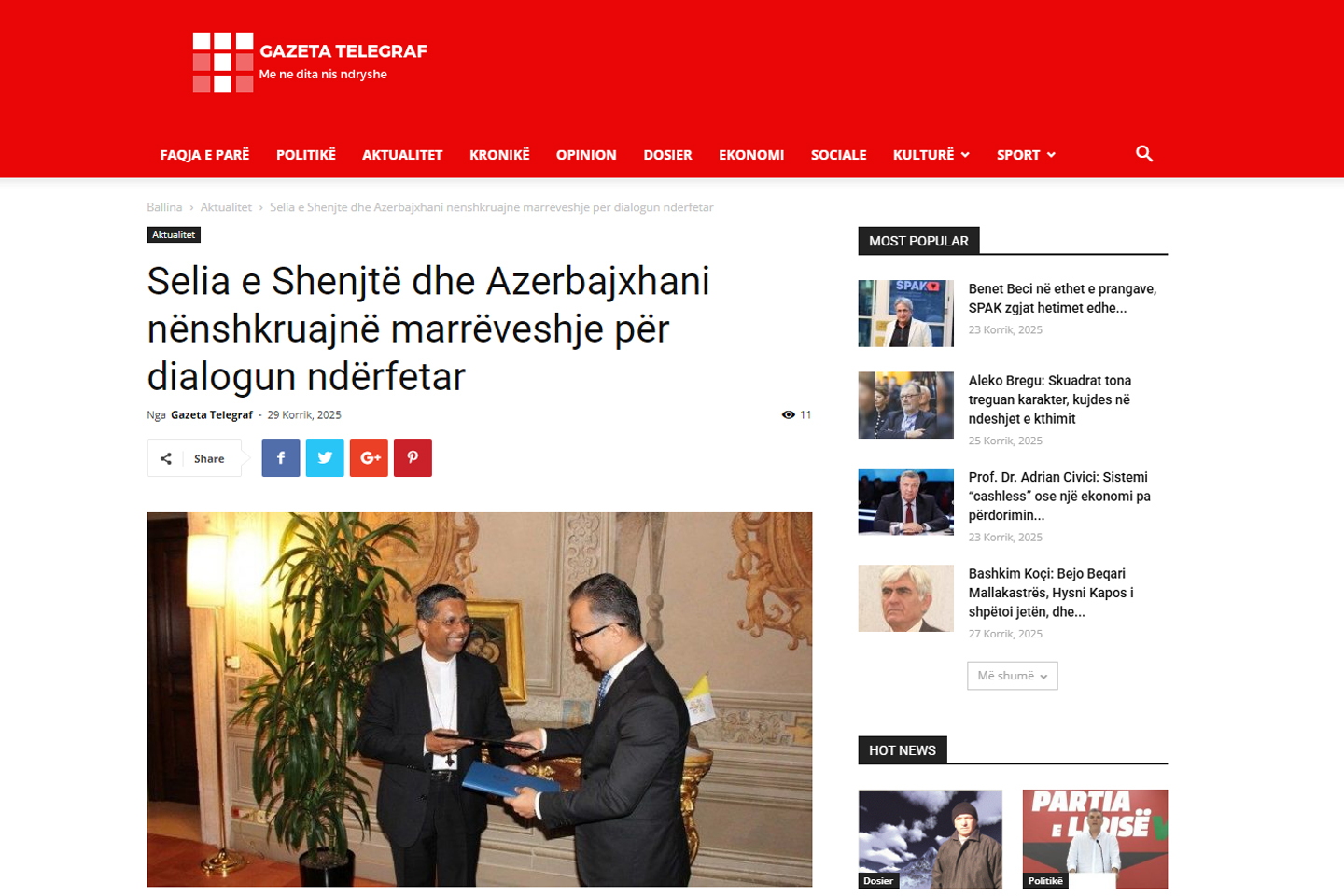 Azərbaycanla Vatikan arasında imzalanan Memorandum xarici mətbuatda geniş işıqlandırılıb - Image 2