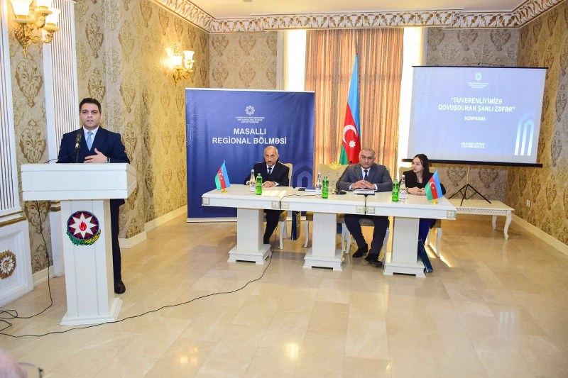 Cəlilabadda “Suverenliyimizə Qovuşduran Şanlı Zəfər” mövzusunda konfrans keçirilib - Image 4