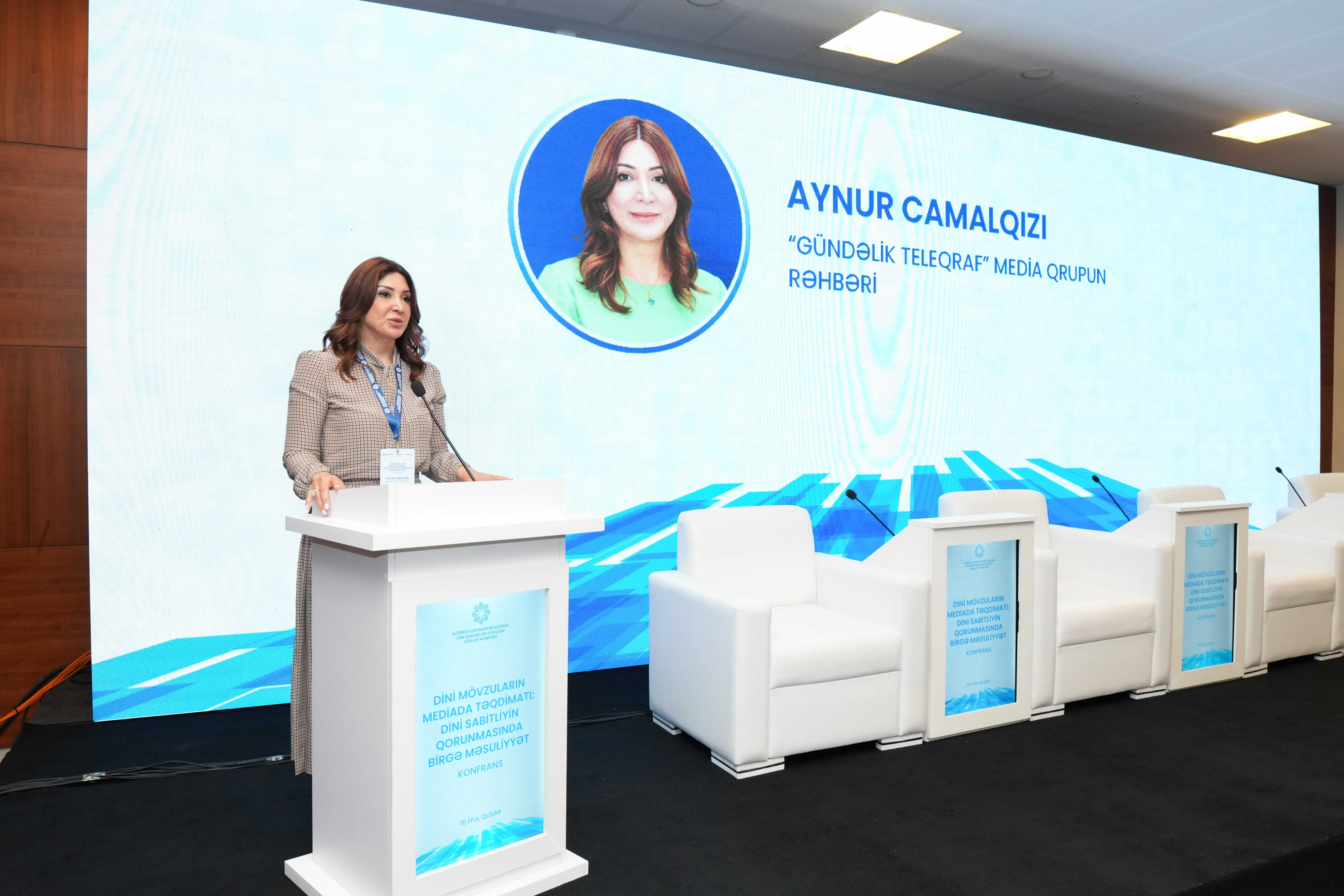 Qusarda “Dini mövzuların mediada təqdimatı: dini sabitliyin qorunmasında birgə məsuliyyət” mövzusunda konfrans keçirilir - Image 25