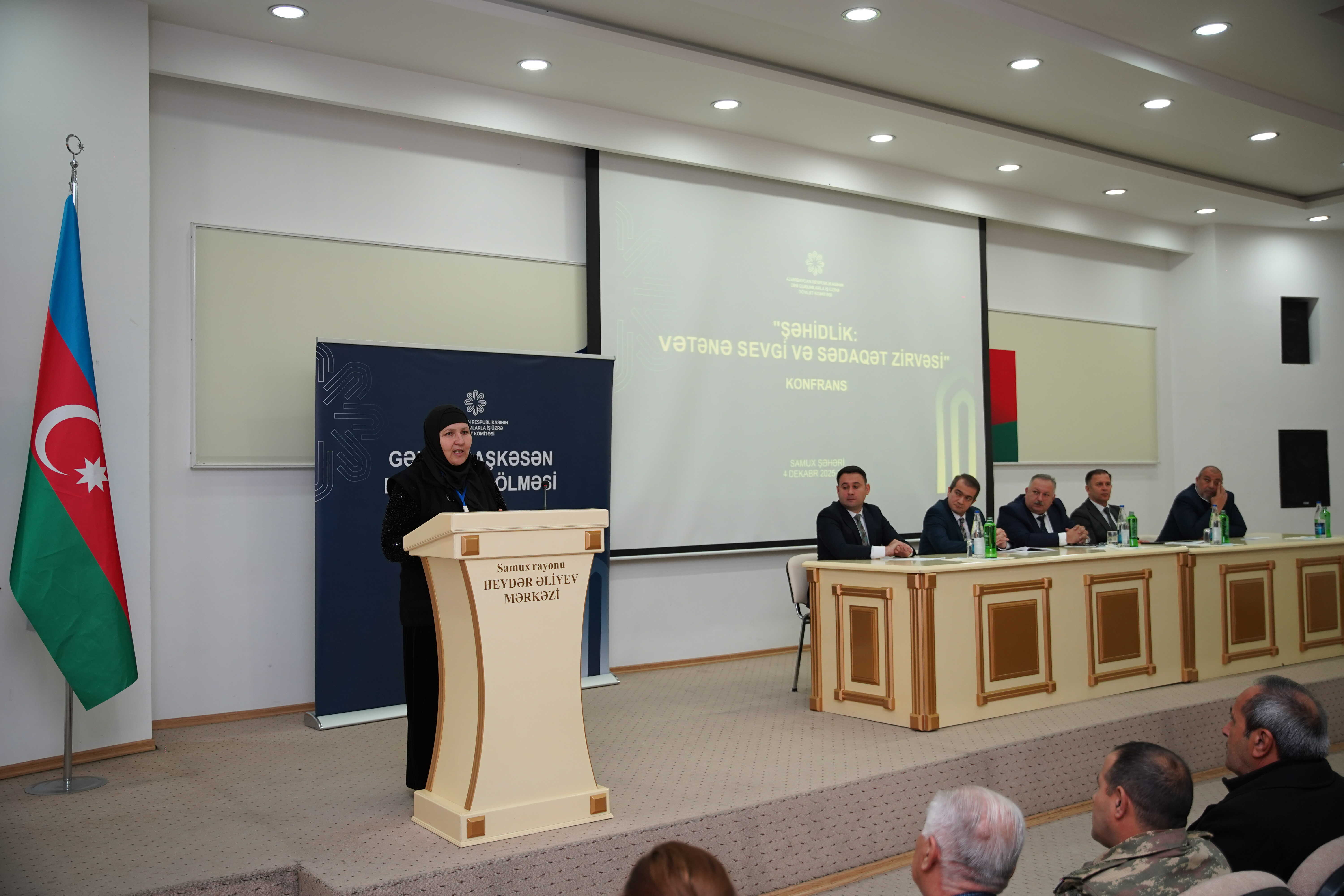 Samuxda “Şəhidlik: Vətənə sevgi və sədaqət zirvəsi” mövzusunda konfrans keçirilib - Image 11