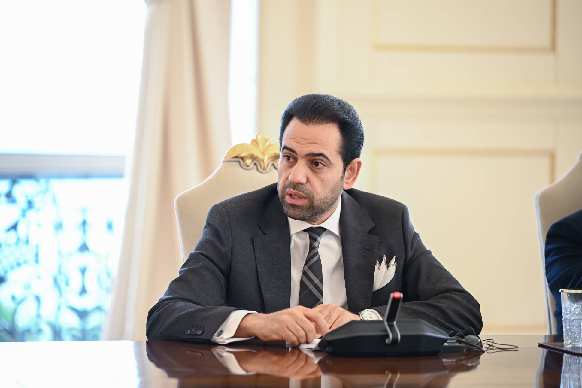 Prezident İlham Əliyev Bakıda keçirilən beynəlxalq konfransların iştirakçılarını qəbul edib - Image 24