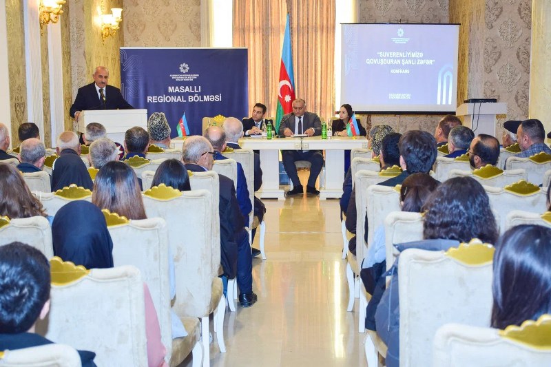 Cəlilabadda “Suverenliyimizə Qovuşduran Şanlı Zəfər” mövzusunda konfrans keçirilib - Image 7