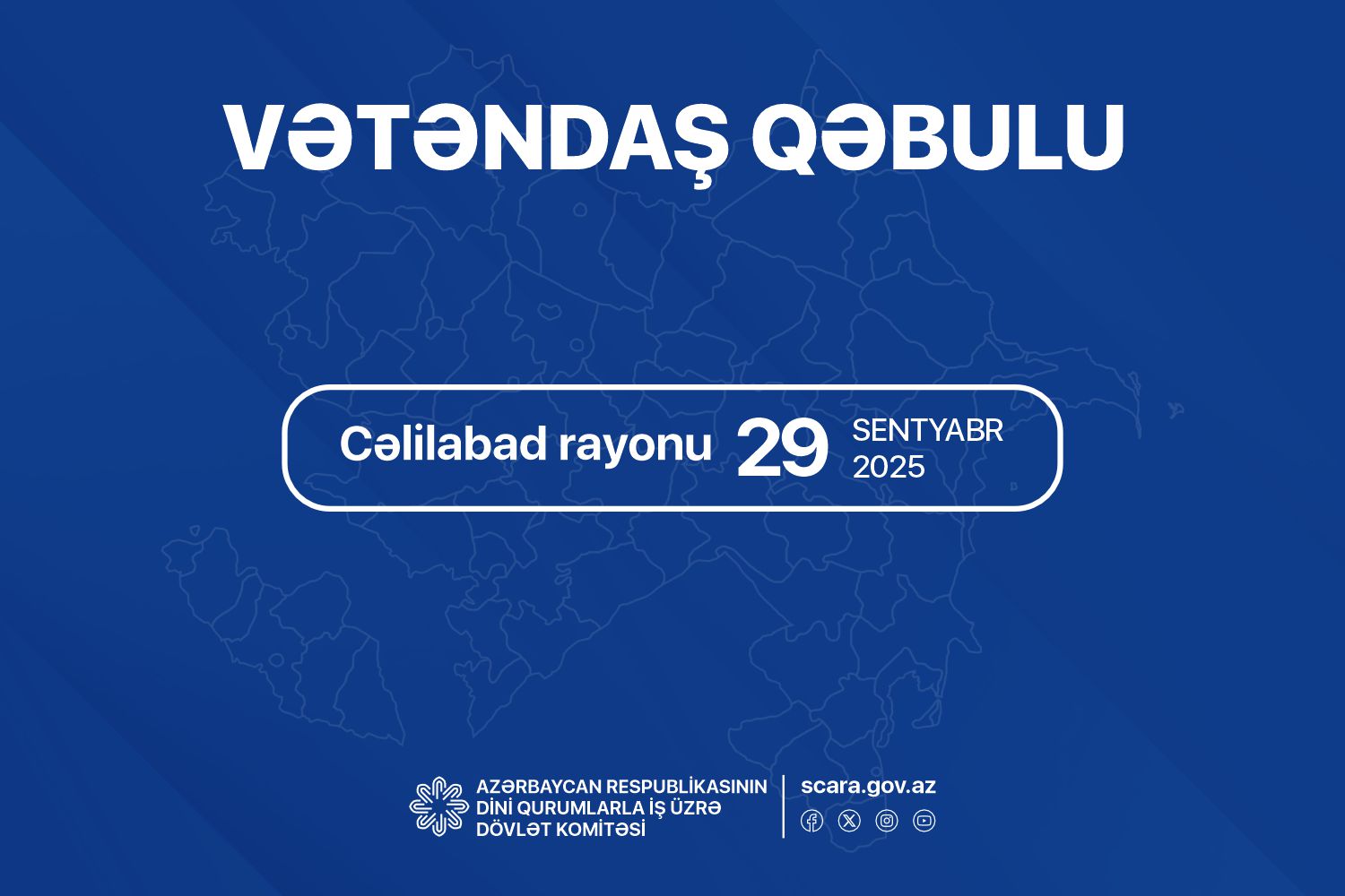 Dövlət Komitəsinin sədri Cəlilabad rayonunda vətəndaşları qəbul edəcək