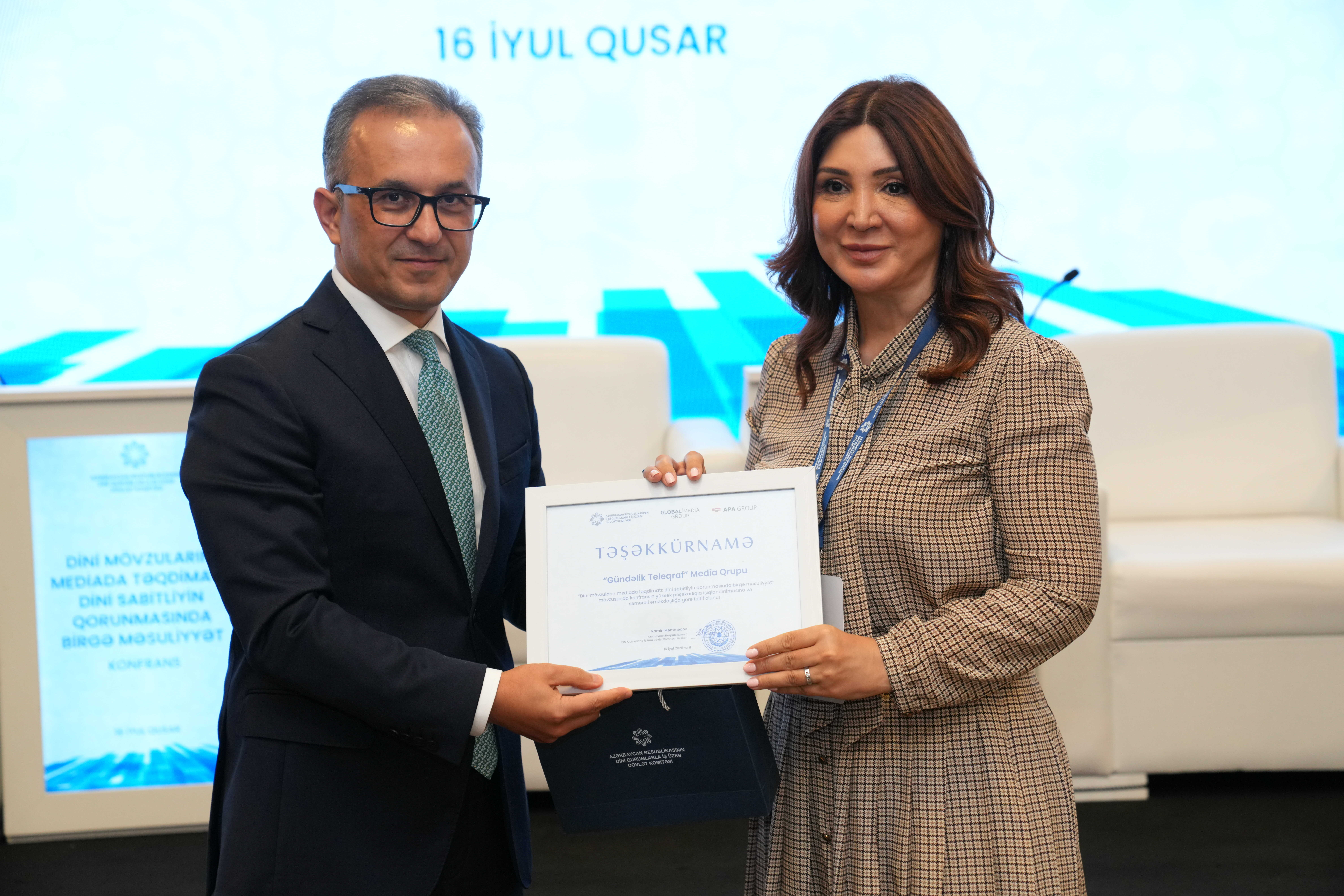 “Dini mövzuların mediada təqdimatı: dini sabitliyin qorunmasında birgə məsuliyyət” mövzusunda konfrans başa çatıb - Image 31